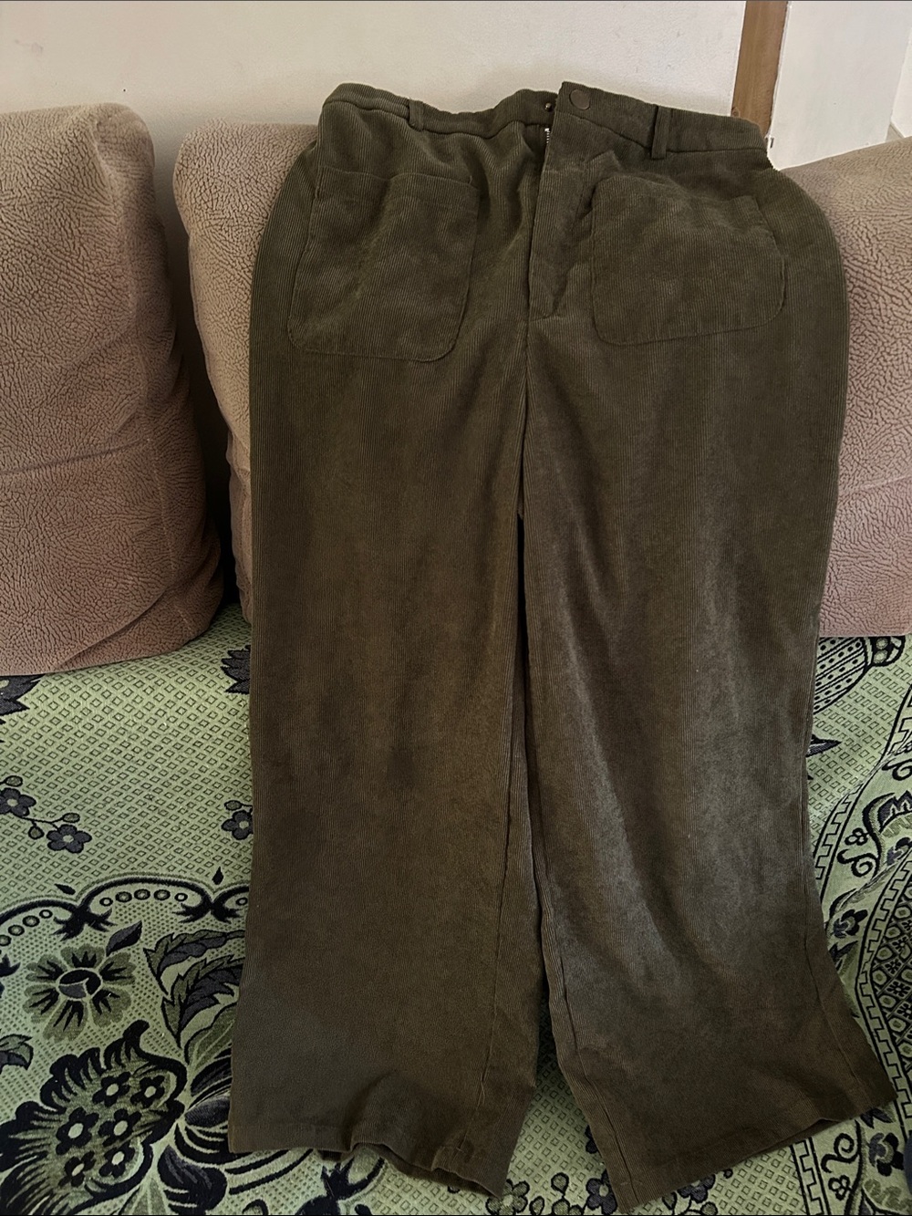 SHEIN Olive Green Wide Leg Pants